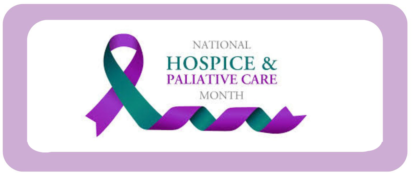 Purple and teal ribbon for hospice awareness.